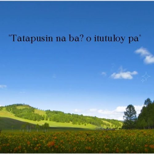 “Tatapusin na ba? o itutuloy pa”